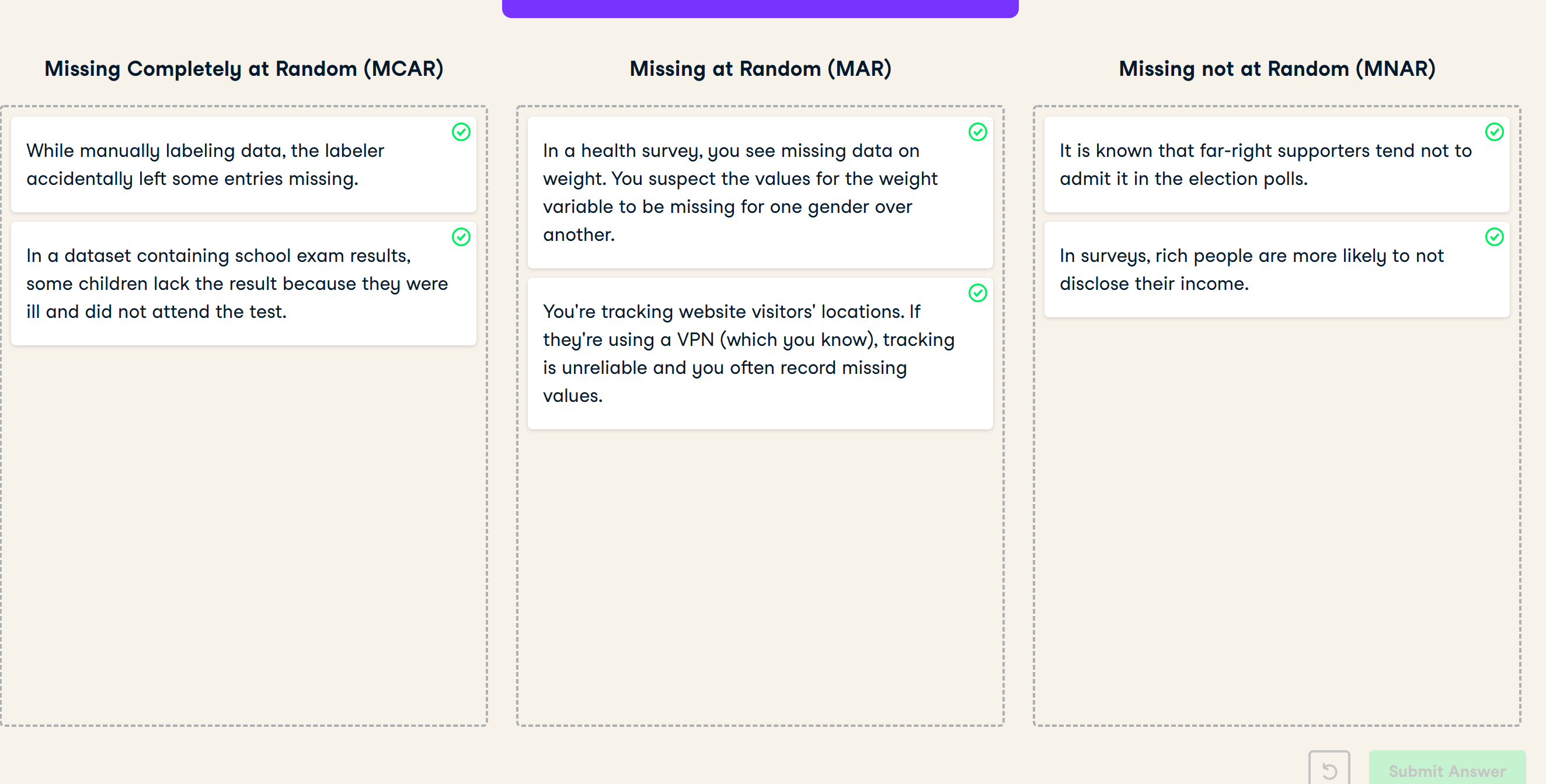 Missing mechanisms examples